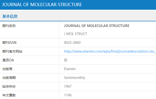 化學方向sci期刊